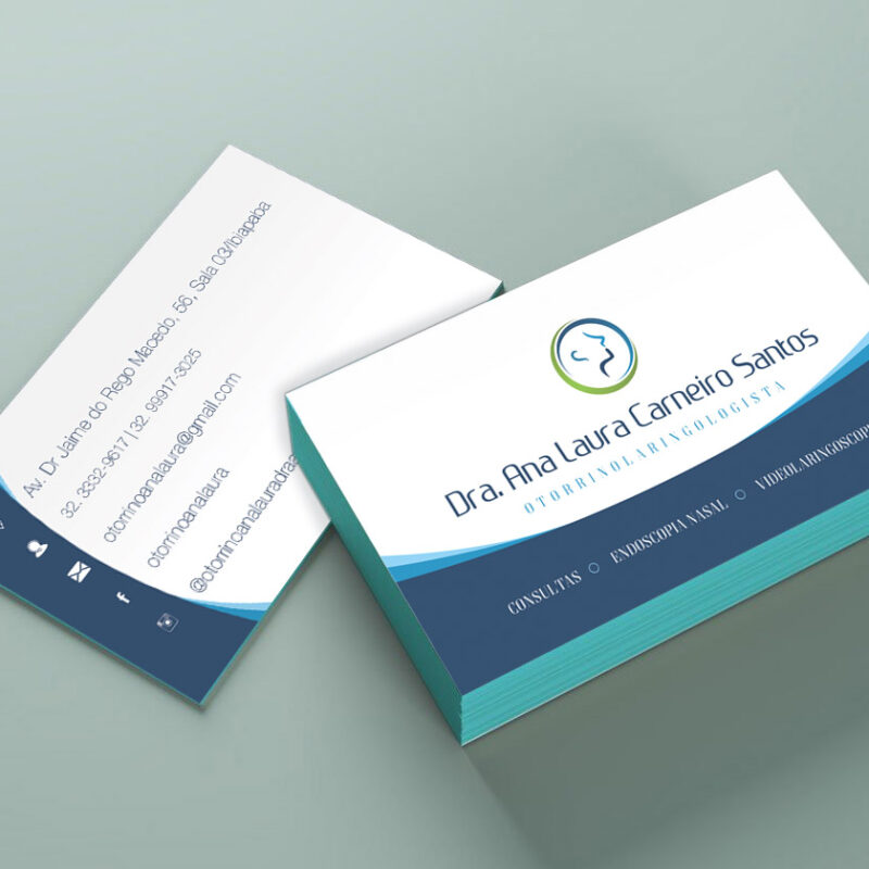 Cartão de visita standart colorido frente e verso